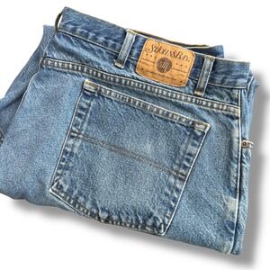 St Johns Bay Men's 42x29 Authentic Sir‎ Jeanswear Blue Wash Denim Casual Pants